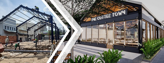 Top những mẫu nhà thép dân dụng làm nhà hàng quán ăn quán café đẹp nhất 2020